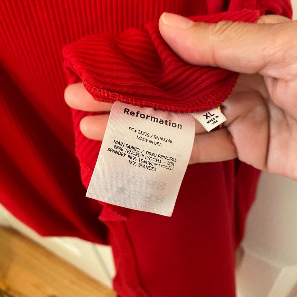 Reformation Formosa Red Knit Midi Dress XL - Picture 9 of 10